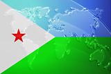 Flag of Djibouti metallic map