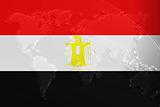 Flag of Egypt metallic map