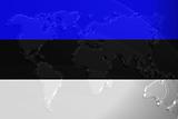 Flag of Estonia metallic map