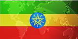 Flag of Ethiopia metallic map