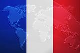 Flag of France metallic map