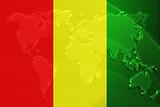 Flag of Guinea metallic map