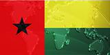 Flag of Guinea Bissau metallic map