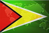 Flag of Guyana metallic map