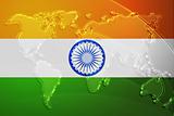 Flag of India metallic map
