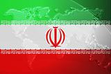 Flag of Iran metallic map