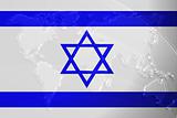 Flag of Israel metallic map