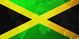 Flag of Jamaica metallic map