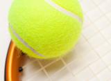 Abstract Tennis Ball, Racquet and Nylon Strings.