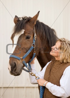 Woman Looking at Horse