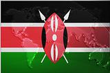 Flag of Kenya metallic map