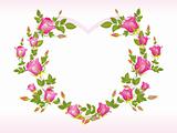 romantic pink heart shape frame