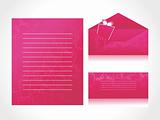 xmas envelope and letter head in pink with card