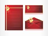 xmas envelope and letter head in red with bell