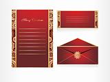 xmas envelope and letter head in red with bow