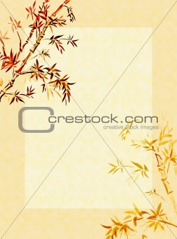 Background with bamboo drawn
