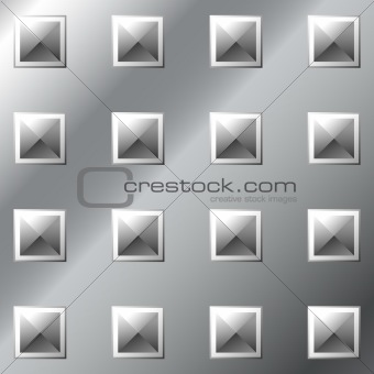 Metal background with pyramid tread