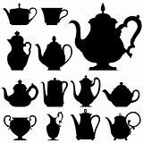Tea and coffee pots and cups