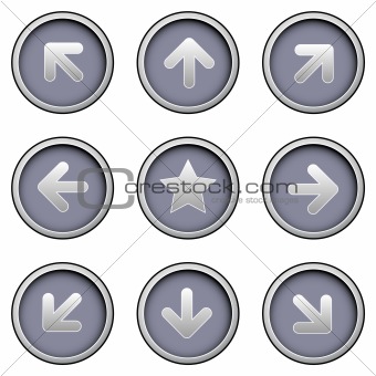 Navigation icons on modern button set