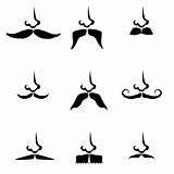 Moustache silhouette set