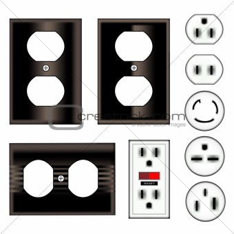 Black electrical outlets and faceplates