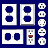 White electrical outlets and faceplates