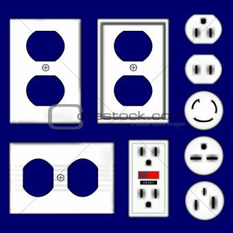 White electrical outlets and faceplates