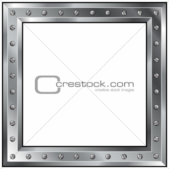 Shiny metal frame with bolts
