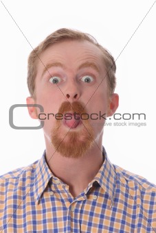 man showing his tongue