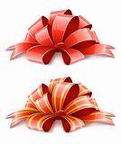two red ribbons for gifts decoration
