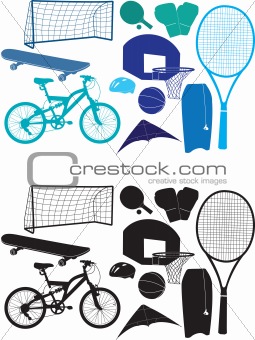 Sports object silhouettes