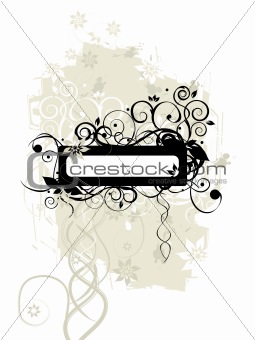 Floral grunge frame with place for your text