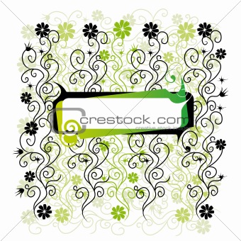 Abstract floral background, lace, frame for your text