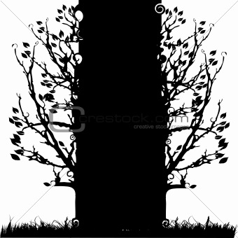Tree silhouette old, season
