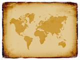Ancient world map, grunge background