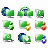 green website and internet icon