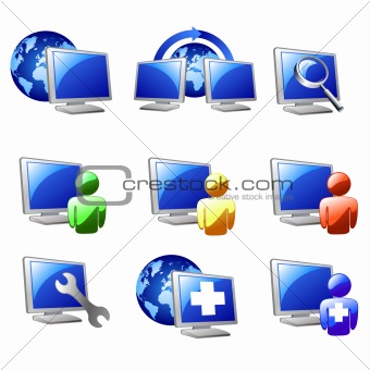 blue website and internet icon