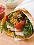 Spiced Cous Cous And Grilled Halloumi Tortilla Wrap