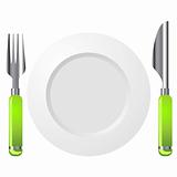 Knife fork and plate