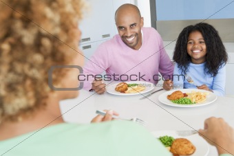 Family Eating A meal,mealtime Together 