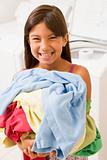 Young Girl Doing Laundry