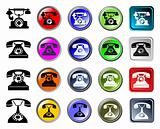 Phones icons, glossy web elements