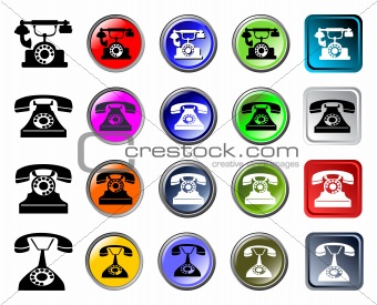 Phones icons, glossy web elements