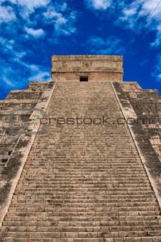 Stairs on Mayan pyramid in Chichen-Itza, Mexico
