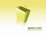 vector of green shopping bag with place for text