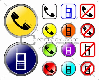 Phones icons, web elements