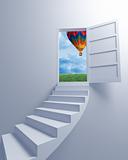 Stairway to the freedom and balloon