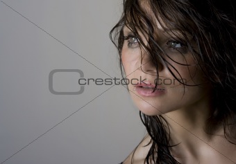 Beautiful wet brunette