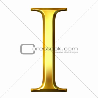 3D Golden Greek Letter Iota