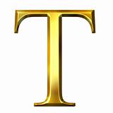 3D Golden Greek Letter Tau